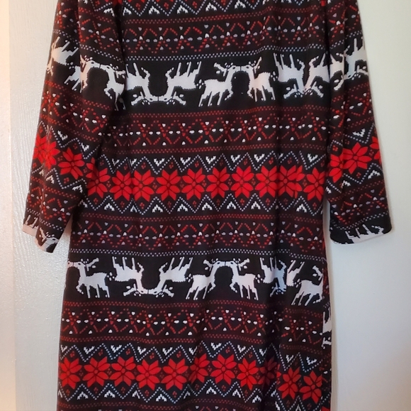 Festive Long Sleeve Tunic - Red and Black - Picture 6 of 6
